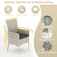 thumbnail image 4 of Muphyers 5 Piece Patio Dining Sets for 4 Comfortable Ergonomic Seats Durable Rattan Glass Top Patio Table and Chair Set Removable Cushions Conversation Sets for Home Patio Garden Kitchen,Black, 4 of 7