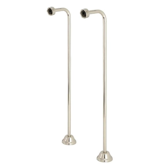 Vintage Single Offset Bath Supply Lines, Polished Nickel