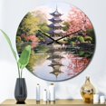thumbnail image 3 of Designart "Asian Art peaceful Pagoda V" Asian Oversized Wall Clock, 3 of 5