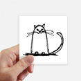 thumbnail image 1 of Curly Cat Sle Sit Line Sticker Square Waterproof Stickers Wallpaper Car Decal, 1 of 1