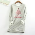 thumbnail image 3 of Tbopshirt Womens Hoodless Sweatshirts,Plus Size Essential Crewneck Sweatshirts Christmas Women's Round Neck Pocket Thickened Plush Warm Long Sleeve Tops, 3 of 5
