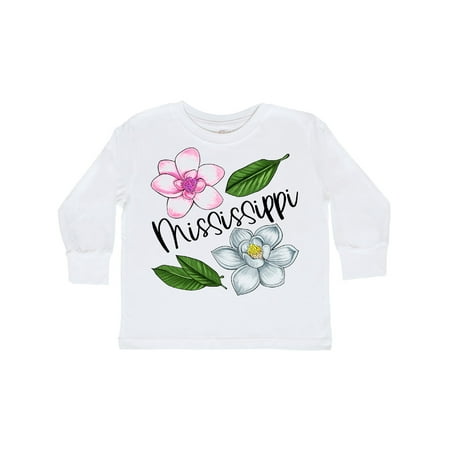 

Inktastic Mississippi Magnolia Flowers and Leaves Gift Toddler Boy or Toddler Girl Long Sleeve T-Shirt