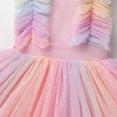 thumbnail image 5 of IBTOM CASTLE Kids Girls Birthday Party Dress Sequins Butterfly Daisy Polka Dots Embroidery Princess Tulle Wedding Pageant Evening Gown 2-3 Years Rainbow Sequin, 5 of 8
