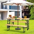 thumbnail image 3 of 66.5 Inch Outdoor Wood Folding Picnic Table Adjustable Height, 3 of 7