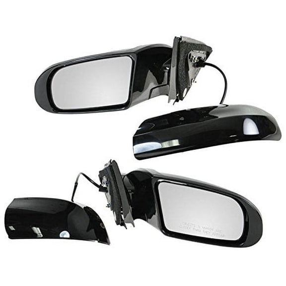 TRQ Side View Mirrors Power Gloss Black LH & RH Pair Set for 09-14 Nissan Maxima MRA04750