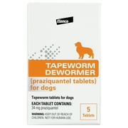 Elanco Tapeworm Dewormer (Praziquantel Tablets) for Dog & Puppies, 5-Count