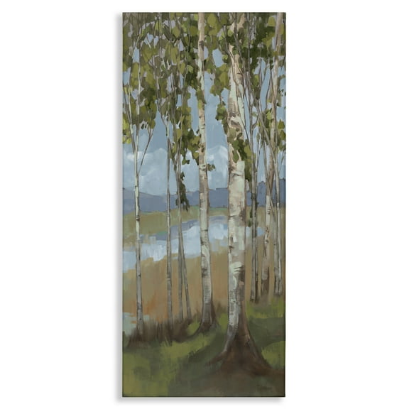 Stupell Industries Rustic Birch Copse Landscape Painting Gallery Wrapped Canvas Art Print Wall Art, 10 x 24