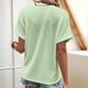 thumbnail image 5 of Tops Henley de Corta con Cuello en V para Mujer, Verde , Talla M, 5 of 6