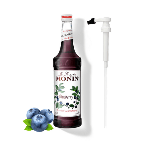 Monin Blueberry Flavouring Syrup, 25.4 fl oz Glass Bottle   pump