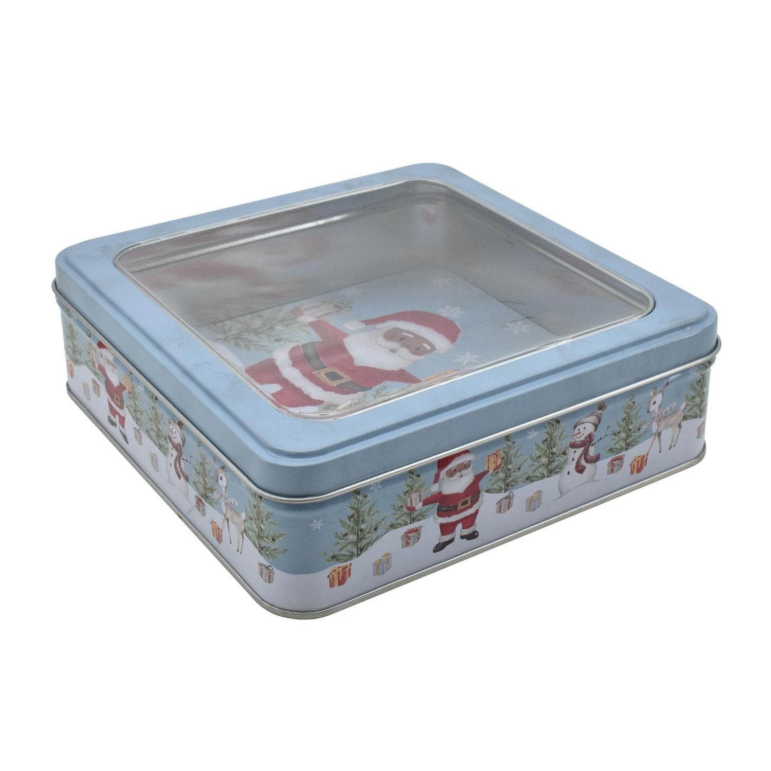 HOLIDAY TIME WINDOW SQUARE TIN SMALL