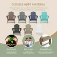 thumbnail image 5 of WestinTrends Highland 2-Piece Outdoor Patio HDPE Adirondack Chair With Ottoman and Cup Holder Set, Weathered Wood, 5 of 14