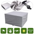 thumbnail image 4 of Protector de muebles de exterior resistente al agua, a los rayos UV y al polvo con cordón, funda rectangular para mesa de jardín de 150 x 150 x 75 cm, 4 of 5