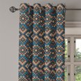 thumbnail image 2 of Ambesonne Ethnic Grommet Curtain, Knitted Jacquard, 50" x 96", Brown and Dark Blue, 2 of 6