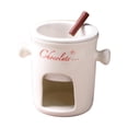 thumbnail image 1 of Fondue de chocolate de porcelana Tazas de porcelana para queso Vela de té Derretimiento de porcelana blanco, 1 of 9