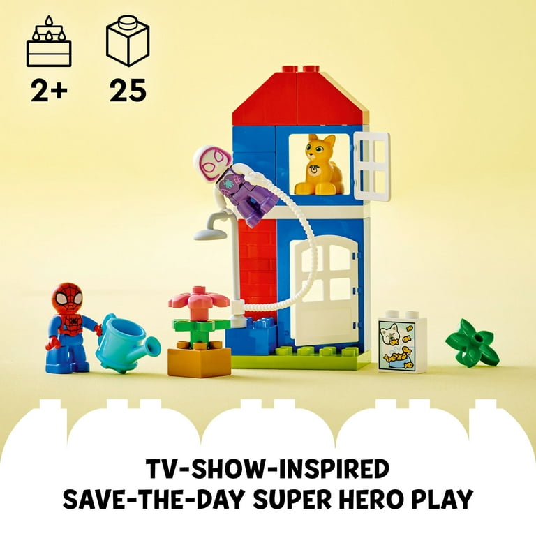 LEGO DUPLO Marvel Spider-Man's House, with Spidey, Ghost-Spider and Bootsie  the Cat Minifigures, Spidey and His Amazing Friends Super Hero Gift Idea  for Toddlers, Boys, and Girls, 10995 