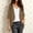A396 Khaki, variant on Womens Asymmetrical Hem Chiffon Tops Cascading Open Front Blouses Elegant Sheer Ruffle Drape Shirts Casual Lightweight Summer Evening Cover Up Tunics