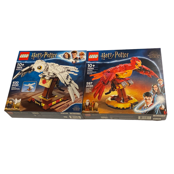 Lego Harry Potter Hedwig (75979) & Fawkes (76394)Dumbledore's Pheonix Exclusive Set