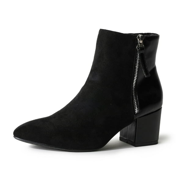 J. Adams Zuma Ankle Bootie – Closed Pointed Toe, Low Block Heel, Zip-Up Boot for Women – Stylish, Comfortable, Vegan