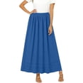 thumbnail image 3 of Women's Long Cotton and Linen Skirt with Elastic Waist, 3 of 8