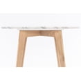 thumbnail image 3 of The Bianco Collection Cima 12" x 21" Rectangular Italian Carrara White Marble Table with Oak Legs, 3 of 5