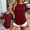 Wine, variant on Women Navy Loose Fit T Shirts Crew Neck Oversized Casual Short Sleeve Tee,Size 2XL