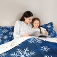 thumbnail image 4 of Manfei Chic Snowflakes Bedding Comforter Set 7-Piece, Merry Xmas Christmas Queen Bedding Sets, Blue White Queen Sheet Sets, Breathable Home Decor, 4 of 8
