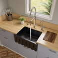 thumbnail image 3 of ALFI brand AB2418HS-BG 24" Black Gloss Reversible Smooth / Fluted Single Bowl Fireclay Farm Sink, 3 of 13