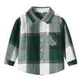 thumbnail image 2 of Fozruso Boys Long Sleeve Shirts with Pockets Plaid Pattern Casual Button Down Shirts Lightweight Summer Sizes 18-24 Months, 2 of 4