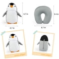 thumbnail image 5 of Pillows Cartoon Particle Throw Pillow Neck Pillow Deformation Two-in-one Dual-use Pillow Leisure Travel U-Shaped Pillow (Grey Penguin), 5 of 9