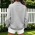 thumbnail image 6 of Womens Mock Neck Sweatshirts Oversized Pullover Fall Outfits Fall Fashion Clothes 2026,Long Sleeve,Comfort Soft Fleece,Casual Travel Work Hiking Outfit Gray L, 6 of 9