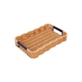 thumbnail image 2 of Wicker Decorative Scalloped Trays for Home Decor, Coffee Table Trays with Handles, Woven Rattan Tray for Kitchen Counter, Rectangle Serving Tray Decor for Living Room, 2 of 7