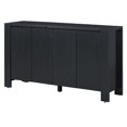 thumbnail image 6 of Tcbosik 59" Buffet Sideboard with Storage, Farmhouse Coffee Bar Cabinet with Adjustable Shelves, Kitchen Cupboard with 4 Doors, Accent Cabinet for Living Room, Hallway, Black, 6 of 9