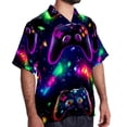 thumbnail image 2 of Game Controller Men's Short Sleeve Button Down Casual Beach Printed Shirts, 2 of 6