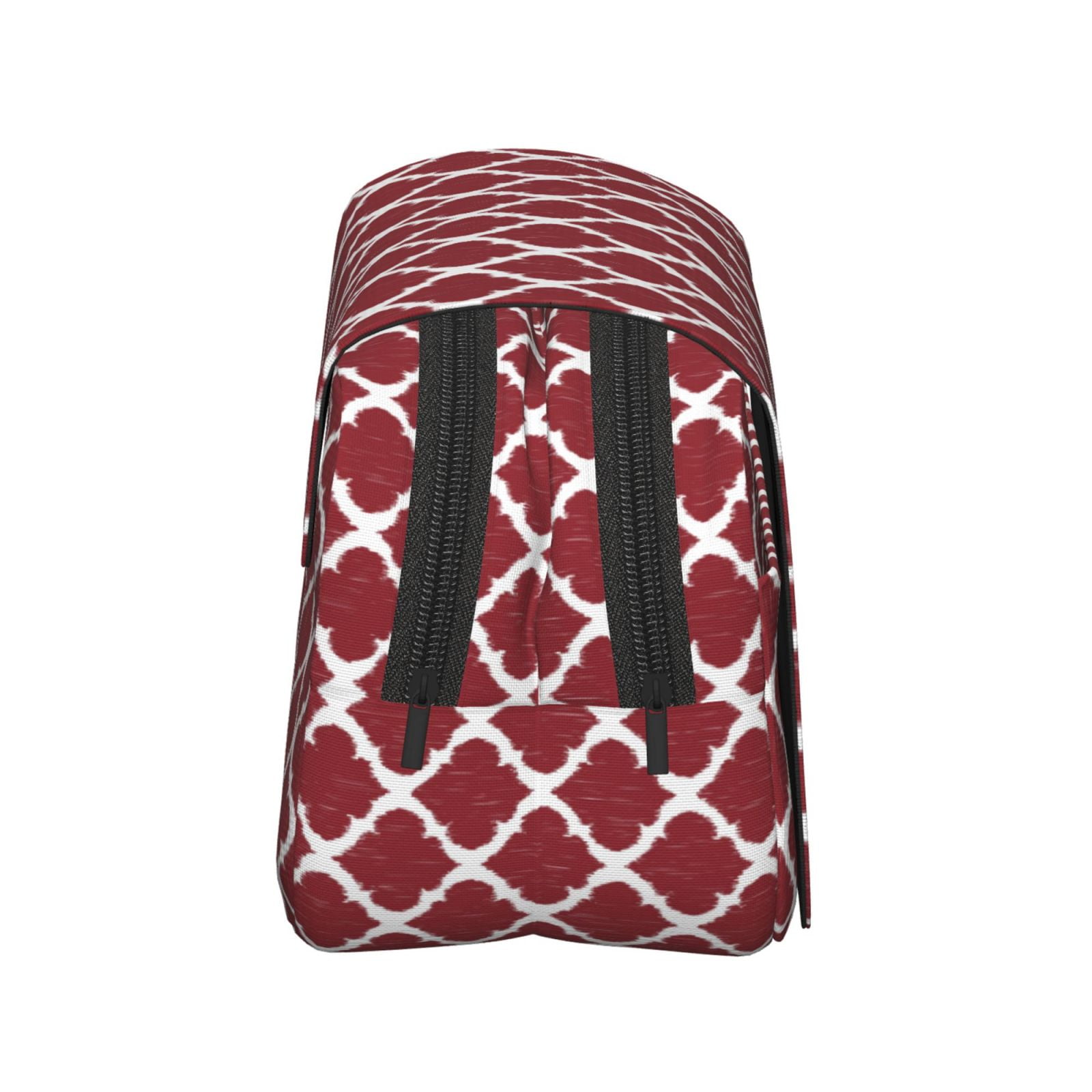 Rateoe Red Moroccan Pattern Double Clamshell Pen Case, Storage Organizer with Two Zipper Compartments– Holds Up to 50 Pencils & Pens