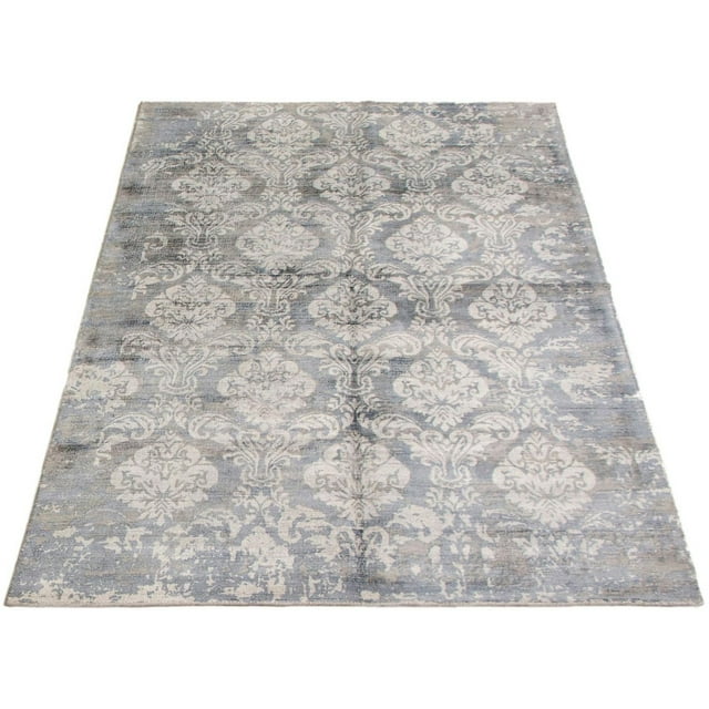 ECARPETGALLERY 5'0" x 7'11" Transitional Galleria Hand Loomed Area Rug for Living Room, Dining Room and Bedroom in Grey