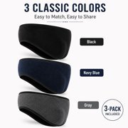 Winter Headband Fleece Ear Cover for Winter Ear Warmers Ear Muffs for Men Women Kids Ski Running Cycling 3 Packs