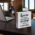 thumbnail image 6 of Zomyto 7x7 Inch Farmhouse Home is Where You Bathroom Wooden Box Sign Wood Block Tabletop Sign, 6 of 8