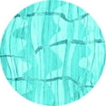 thumbnail image 1 of Ahgly Company Indoor Round Abstract Turquoise Blue Contemporary Area Rugs, 8' Round, 1 of 4