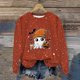 thumbnail image 1 of Ailaofu Women's Halloween Printed Round Neck Casual Sports Long Sleeve Sweatshirt Top Sweatshirt Loose Soft Long Sleeve Pullover Tops, 1 of 6