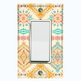 thumbnail image 1 of Metal Light Switch Plate Outlet Cover Ethnic Aztec Tribal Pattern Yellow SFR063, 1 of 13