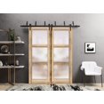 thumbnail image 3 of Sliding Closet Barn Bypass Doors 56 x 80 inches | Lucia 2552 Oak | Sturdy 6.6ft Rails Hardware Set | Wood Solid Bedroom Wardrobe Doors, 3 of 6