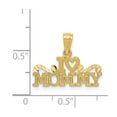 thumbnail image 2 of 14k Yellow Gold Textured Polished I Love Heart Mommy Pendant Necklace - .6 Grams - Pendant for Women, 2 of 2