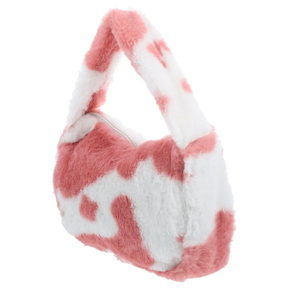 Masteelf Pink Plush Shoulder Bag for Lady with Comfortable Delicate Touch Small and Light Easy to Carry