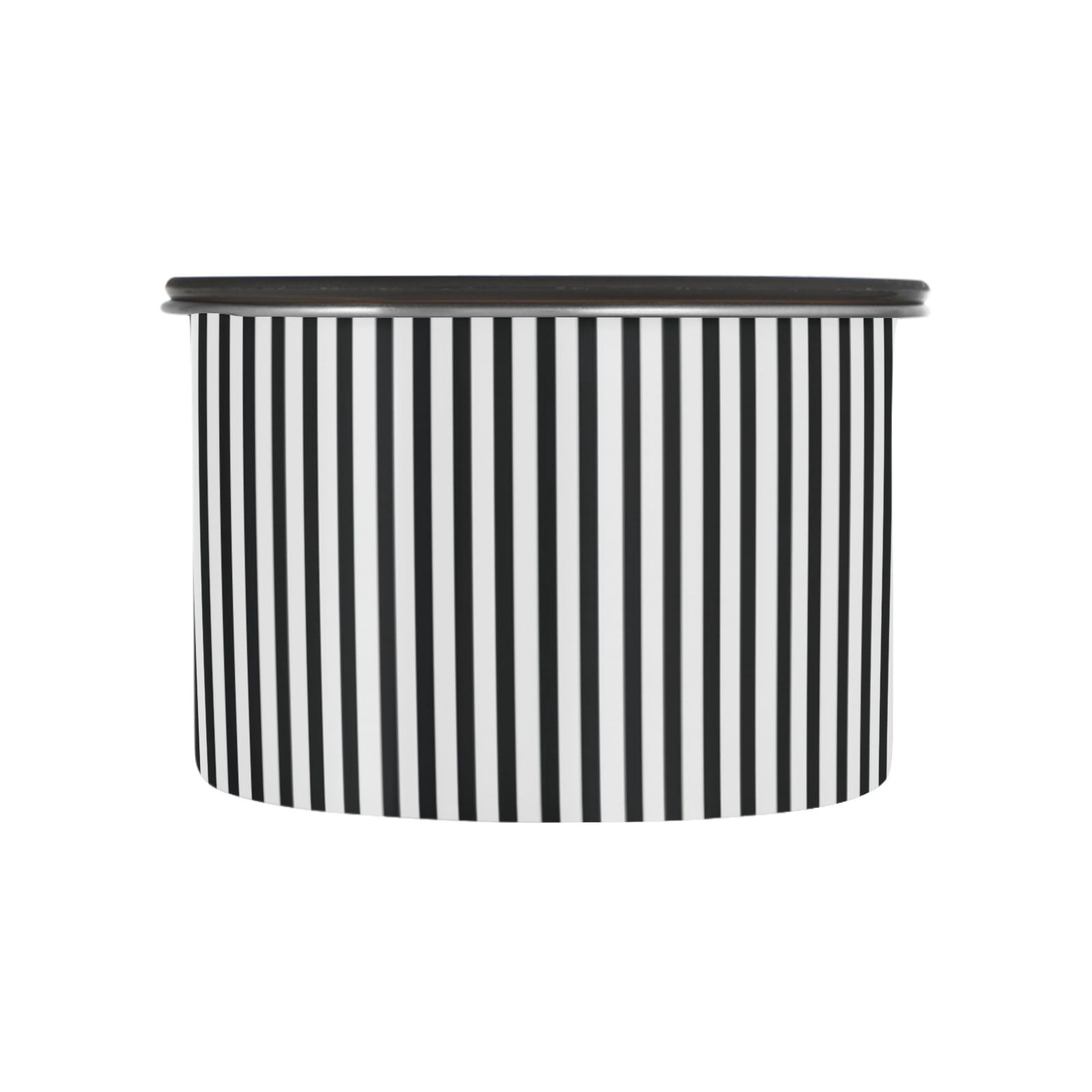 Black & White Stripes Airtight Coffee Bean Canister 30oz Food Storage Containers with Lids For Gournd, Tea, Sugar, Flour, Rice, Cereal, Candy Cookie Jar