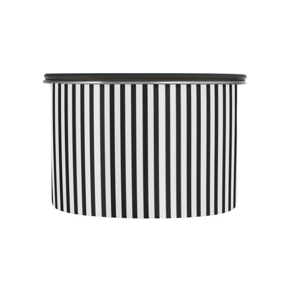 Black & White Stripes Airtight Coffee Bean Canister 17oz Food Storage Containers with Lids For Gournd, Tea, Sugar, Flour, Rice, Cereal, Candy Cookie Jar