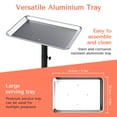 thumbnail image 6 of TASALON Salon Tray on Wheels - Aluminum Instrument Tattoo Tray with Wheels - Adjustable Salon Service Rolling Tray Hairstylist Hairdresser Cart with Wheels - Hairstylist Cart - Silver, 6 of 7