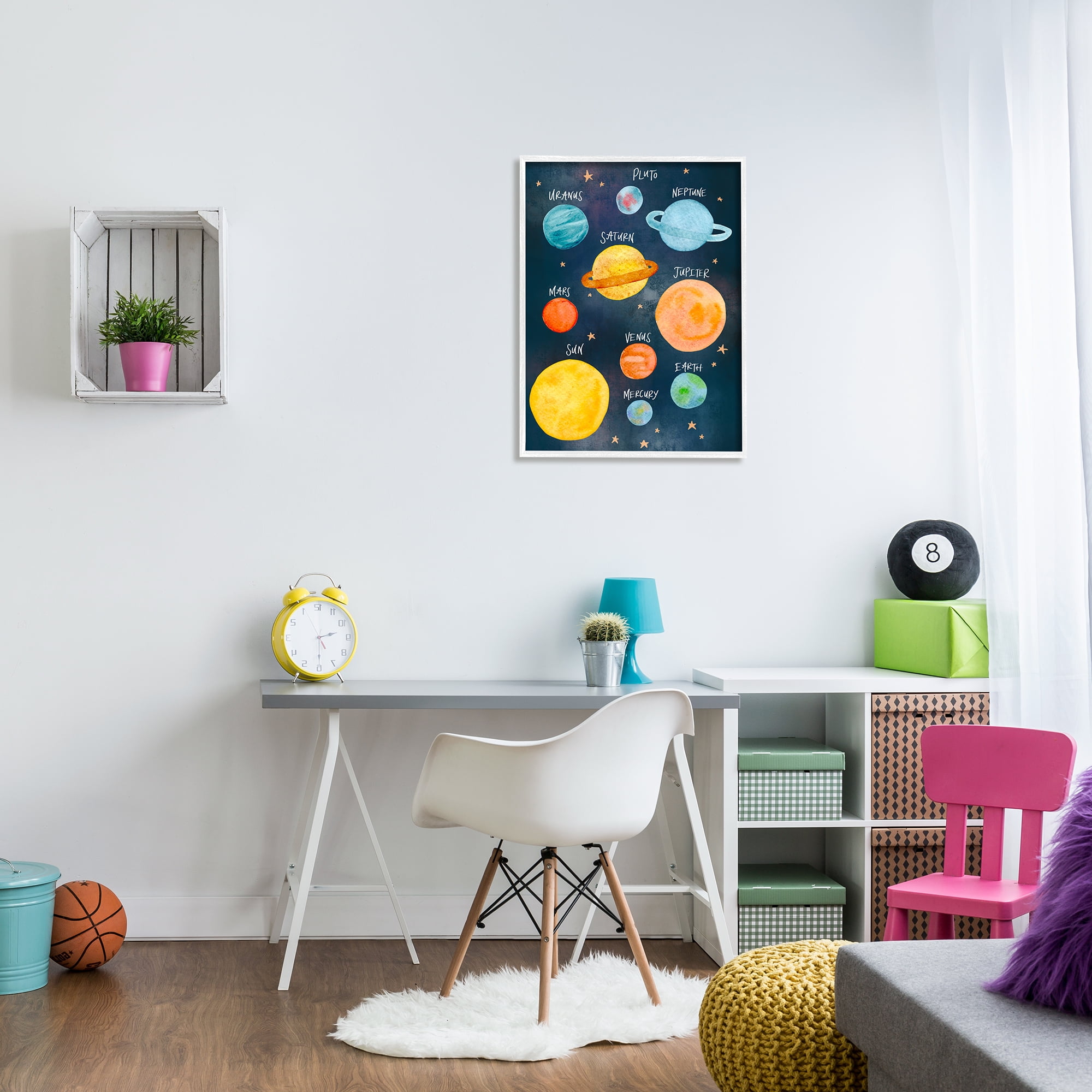 Stupell Indtries Solar System Planet Clter Watercolor Milky Way Galaxy,24 x 30,Design by Amanda Hoton