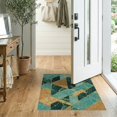 thumbnail image 2 of ODIKA 2'x3' Washable Accent Rug Pet Friendly, Bedside Mat Turquoise Agate Inspired Geometric Block Orange Teal Beige Abstract for Bedroom, Nursery, RV, 2 of 7