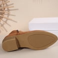 thumbnail image 2 of Brown Female Suede Side Zipper Block Heel Short Boots For Fall And Winter Casual Shoes With Low Heel And Supportive Heel, 2 of 9