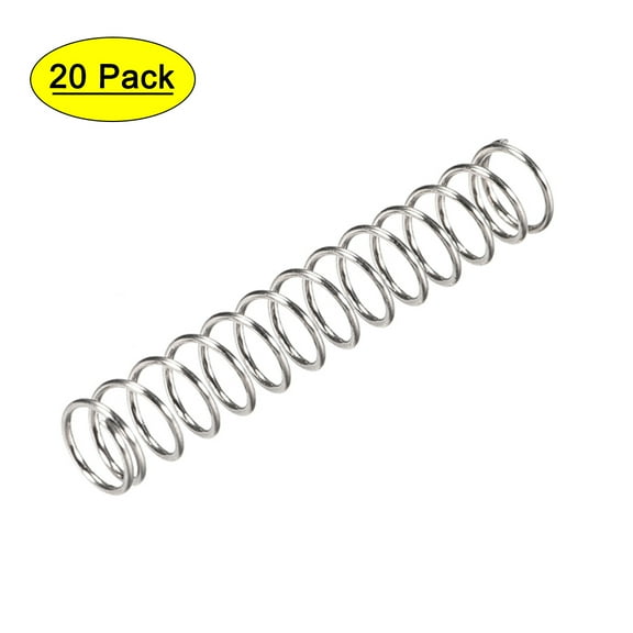 5mm x 0.5mm x 30mm 304 Stainless Steel Compression Spring 7.8N Load Capacity 20Pcs